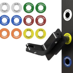 Waxman Squat Rack Magnetic Position Markers, Power Cage Reminder Labels for j Hooks and Spotter arms with 1” Holes