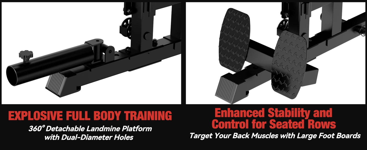Waxman Smith Machine, 2000LBS Multifunctional Squat Rack with LAT Pull Down System&Cable Crossover Machine for Home Gym, Power Cage with Dip/Leg Raise Attachments, Free Handles, Band Pegs - Image 7