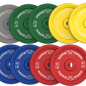 Waxman Weight Plates 2 Inch, Bumper Plates with Enhanced Grip, Olympic Weight Plates for Strength Training and Weight Lifting